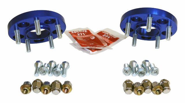 RT Off-Road Wheel Spacer Set - RT32015 fits 2014-2021 Jeep Cherokee, 2015-2018 Jeep Renagade BU Renegade, 2016-2020 Fiat 500x blue steel aluminum