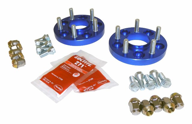 RT Off-Road Wheel Spacer Set - RT32015 fits 2014-2021 Jeep Cherokee, 2015-2018 Jeep Renagade BU Renegade, 2016-2020 Fiat 500x blue steel aluminum
