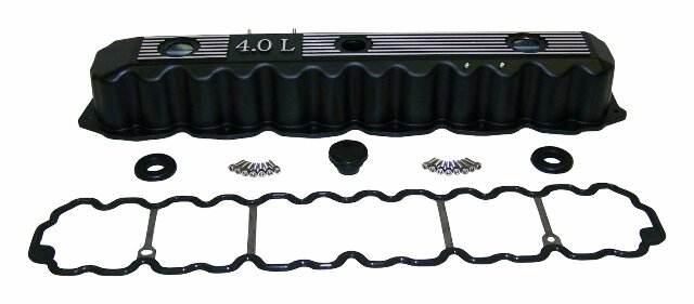 RT Off-Road Valve Cover Kit - RT35001 fits 1993-2001 Jeep Cherokee, 1993-2004 Jeep Wrangler, 1993-2004 Jeep Grand Cherokee black aluminum polished