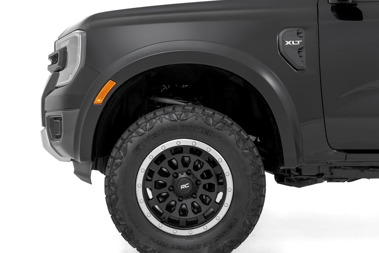Rough Country Fender Flares - Sport - G1 Absolute Black - Ford Ranger 2WD/4WD (2024) - S-F12401-G1