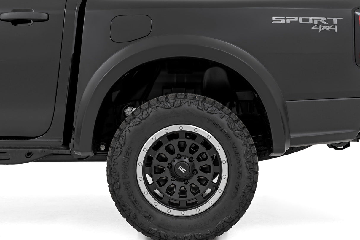 Rough Country Fender Flares - Sport - G1 Absolute Black - Ford Ranger 2WD/4WD (2024) - S-F12401-G1
