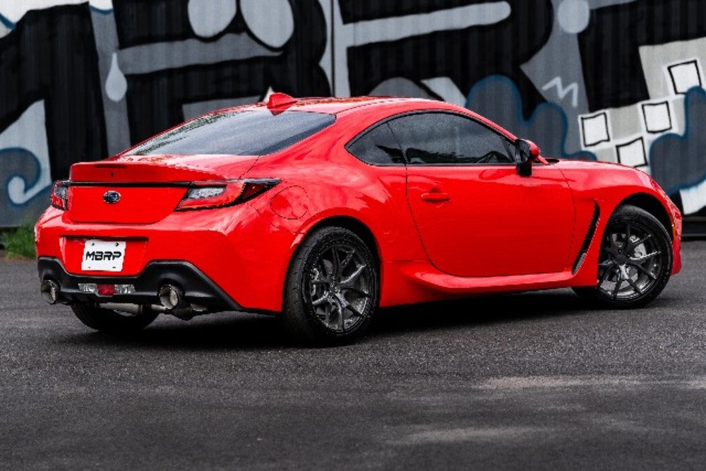 MBRP cat-back exhaust system 3 inch dual split rear exit Armor Pro Series T304 stainless steel carbon fiber tip S48043CF