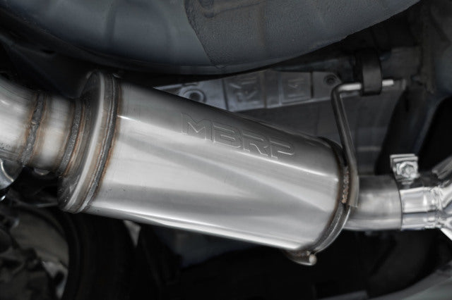 MBRP cat-back exhaust system fits Subaru WRX dual split rear exit Armor Pro Series T304 stainless steel carbon fiber tip S48073CF
