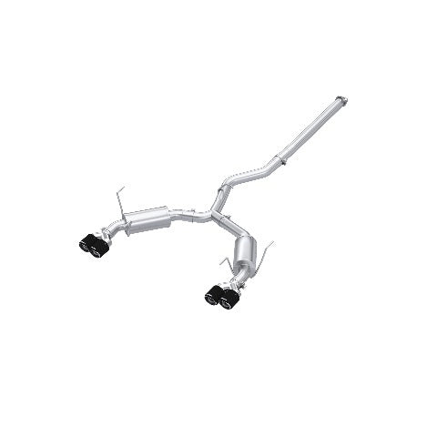MBRP cat-back exhaust system fits Subaru WRX dual split rear exit Armor Pro Series T304 stainless steel carbon fiber tip S48073CF