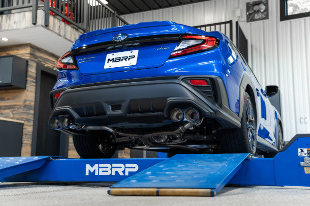 MBRP axle-back exhaust system fits Subaru WRX 2.5 inch dual split rear exit Armor Pro Series T304 stainless steel carbon fiber tip S48103CF