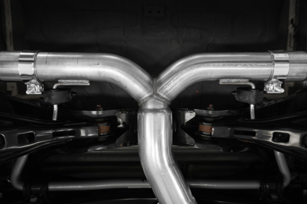 MBRP cat-back exhaust system 2.5 inch dual split rear exit Armor Pro Series T304 stainless steel carbon fiber tip S49033CF