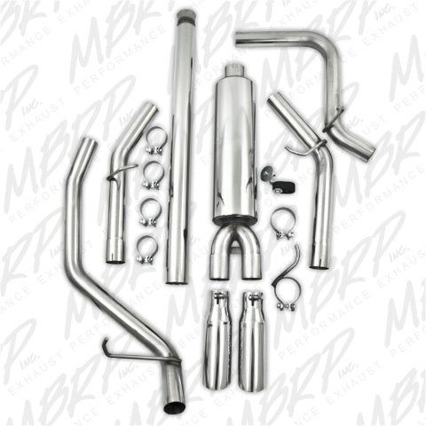 MBRP cat-back exhaust system fits Chevy Silverado 1500 Armor Plus Series T409 stainless steel S5056409