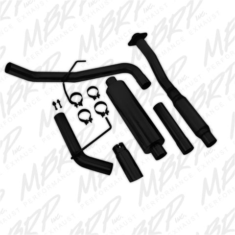 MBRP cat-back exhaust system fits 2011-2014 Ford F-150 3 inch single side exit aluminized steel black coated S5230BLK