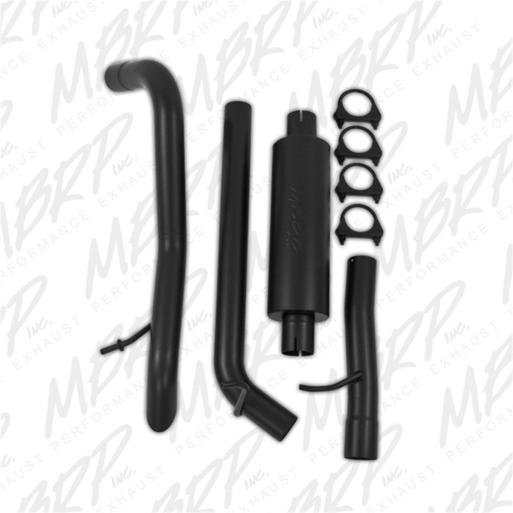 MBRP cat-back exhaust system fits Jeep Wrangler aluminized steel S5530BLK