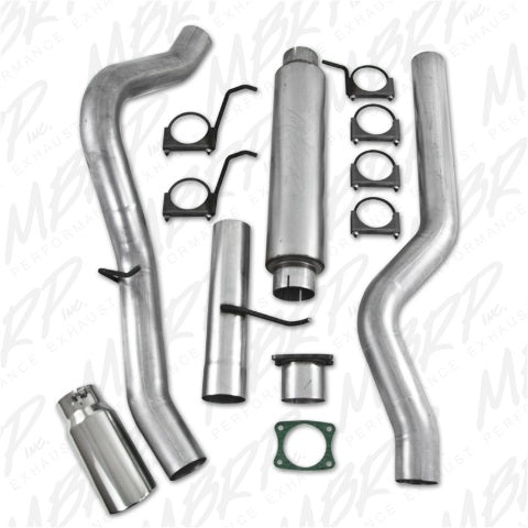 MBRP cat-back exhaust system fits 2001-2005 Chevy Silverado 3500 4 inch single side exit aluminized steel S6000AL