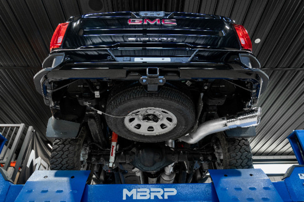 MBRP filter-back exhaust system fits Chevy Silverado 2500 single side exit Armor Plus Series T409 stainless steel S60610409