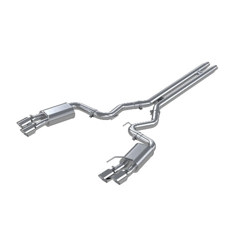 Fits 2018-23 Mustang 3" Cat Back w/Quad 4" Dual Wall Tips Street Version-S7205AL