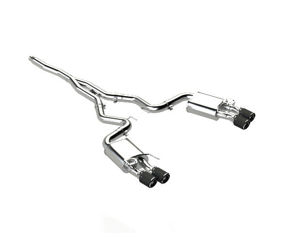MBRP cat-back exhaust system fits 2019-2023 Ford Mustang 3 inch Armor Pro Series T304 stainless steel carbon fiber tip S72233CF