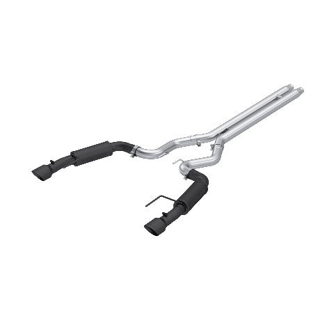 MBRP cat-back exhaust system fits Ford Mustang 4.5 inch dual split rear exit aluminized steel S7253BLK