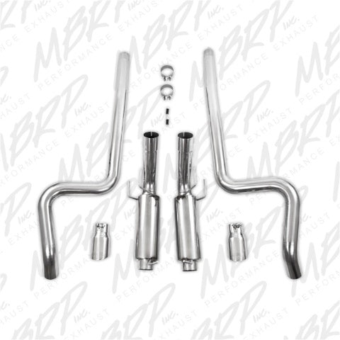 MBRP cat-back exhaust system fits Ford Mustang dual split rear exit Armor Pro Series T304 stainless steel S7260304