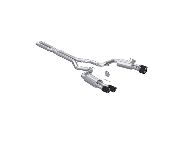 Fits 24 Mustang 3" Cat Back w/Quad 4" Carbon Fiber Tips Street Version-S72803CF