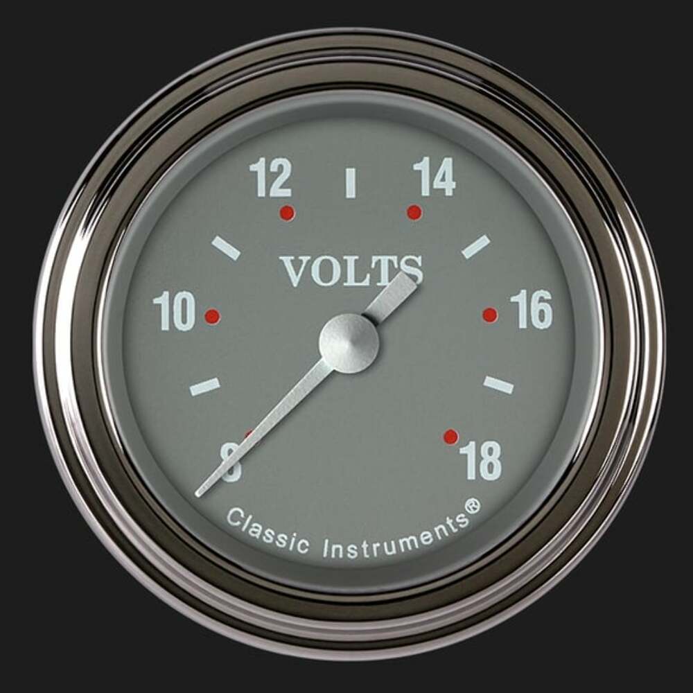 Silver Gray 2 1/8" Voltage Gauge SG130SLF