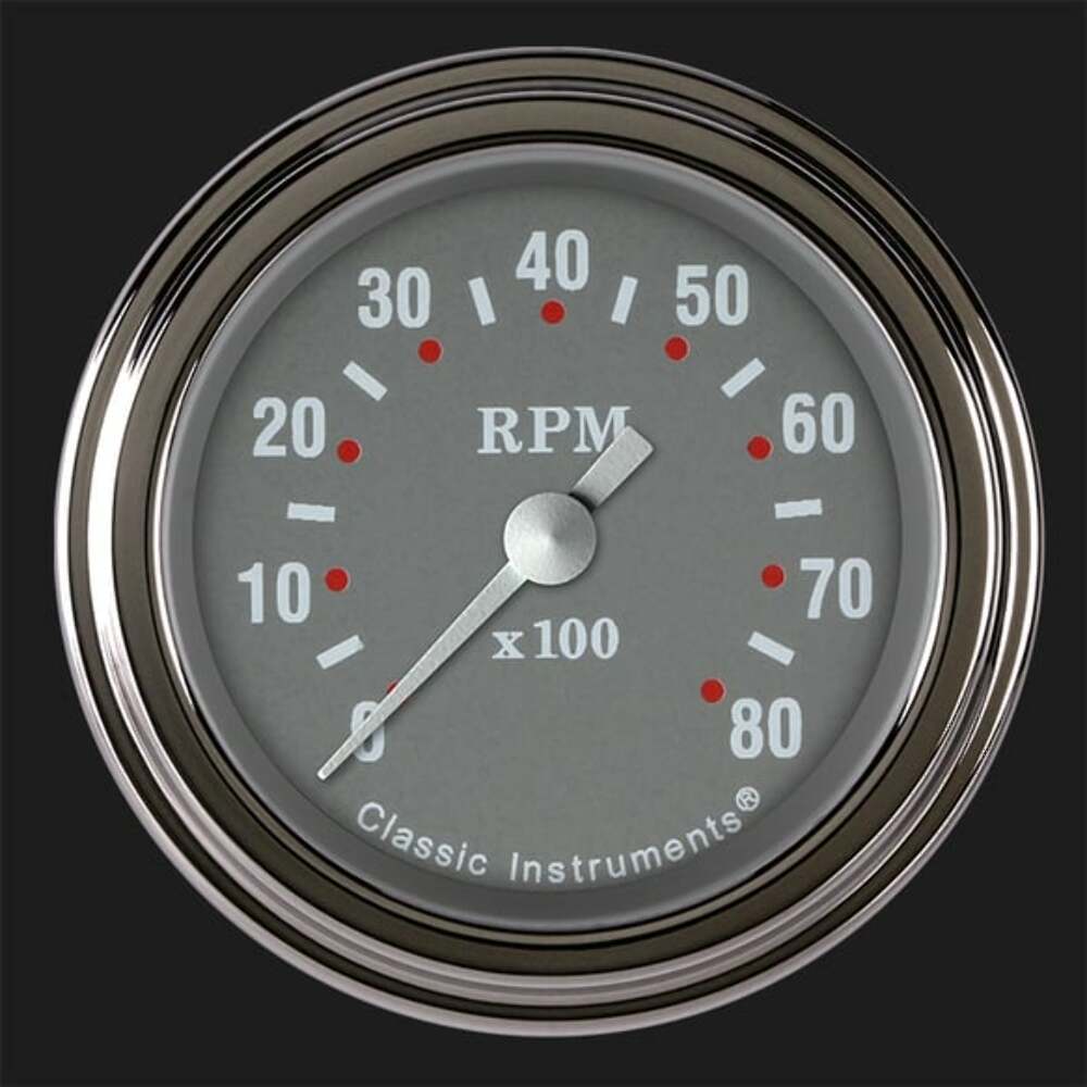 Classic Instruments Silver Gray 2 1/8" Tachometer SG183SLF