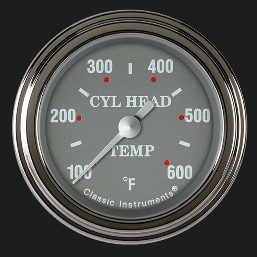 t Silver Gray 2 1/8" Cylinder Head Temp. Gauge SG197SLF Classic Instruments
