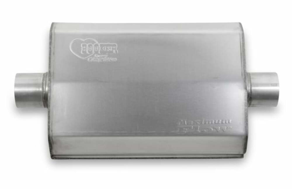 Hooker Maximum Flow Single 2-1/2" Center Inlet, Single 2-1/2" Center Outlet, Muffler 21614HKR stainless steel