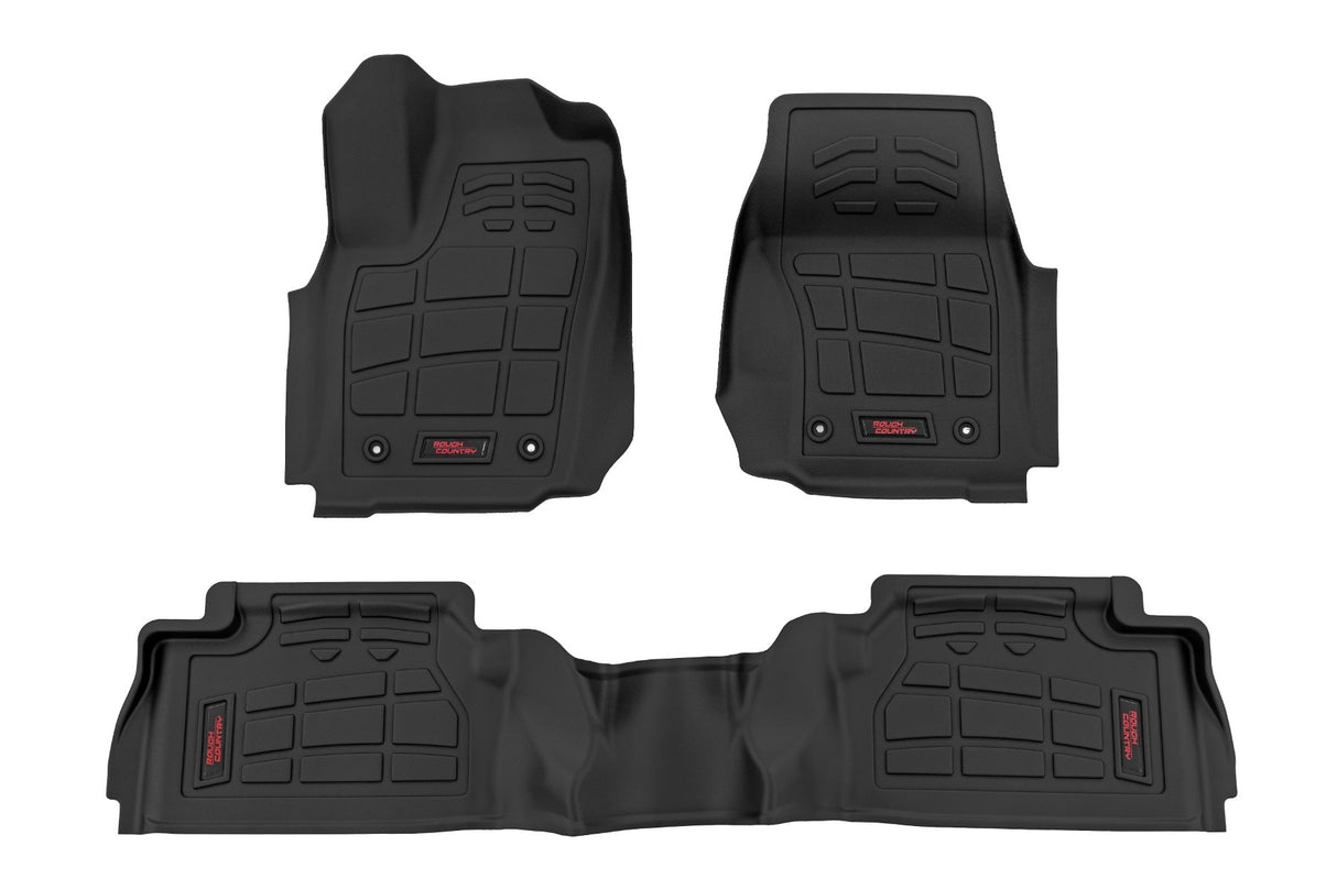 Rough Country Sure-Fit Floor Mats - Front & Rear - TRD PRO - Double Cab - Toyota Tacoma 2WD/4WD (2024) - SM71225