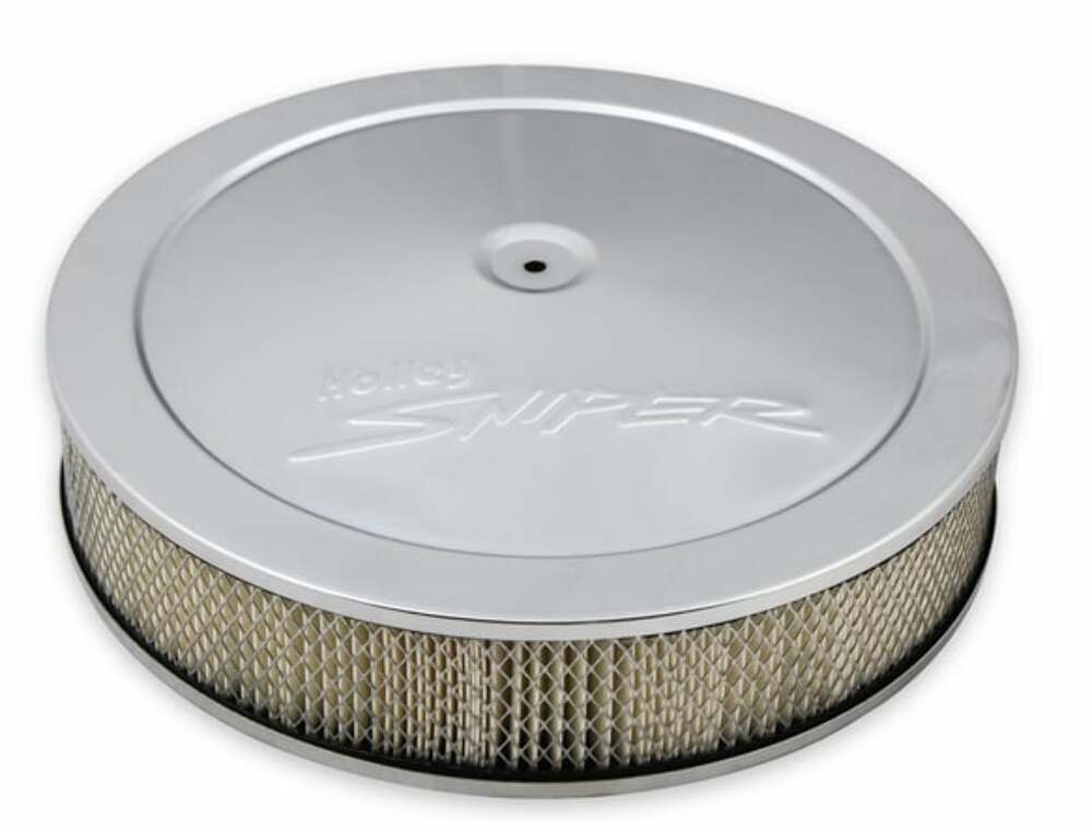 Holley EFI Sniper EFI Sniper Air Cleaner Assembly, 14 x 3 - Chrome Finish - 120-530 black