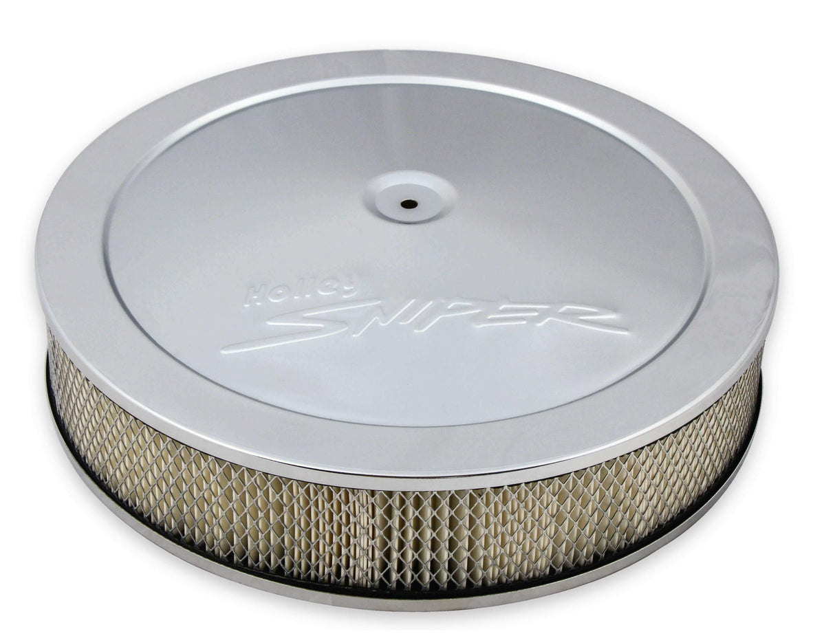 Holley EFI Sniper EFI Sniper Air Cleaner Assembly, 14 x 4 - Chrome Finish - 120-540 black