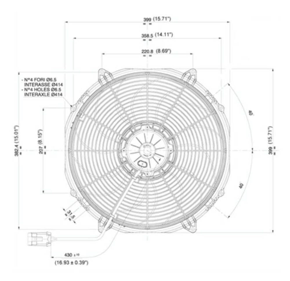 SPAL 16 inch puller electric cooling fan 1953 CFM 30102803