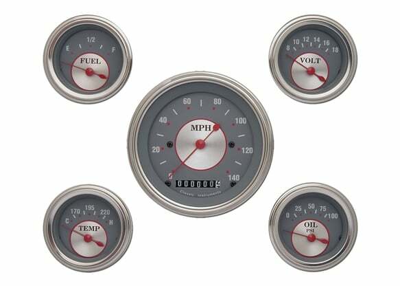 Classic Instruments analog dash gauge set silver