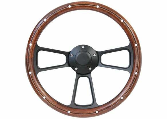 1988-91 Blazer Custom Steering Wheels-Black / Wood-Plain STRF8BW74-91