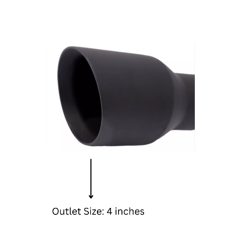 2.5" ID/4" OUT/5.8" Single Round Double Wall Slant Cut Tip Matt Black T263SB