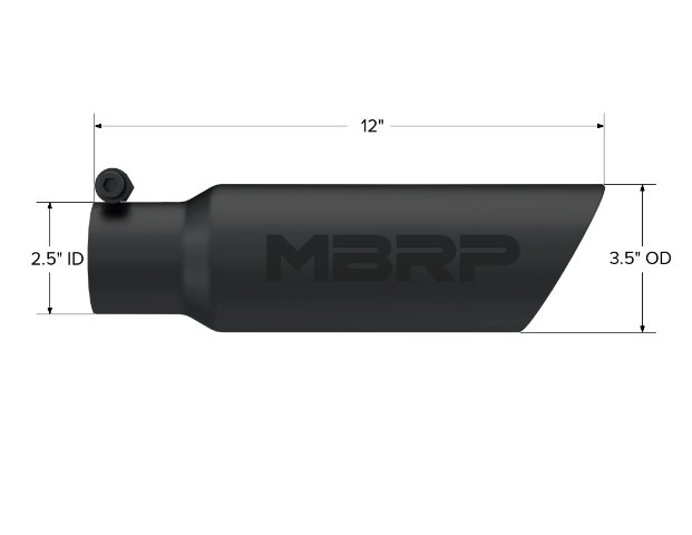 MBRP exhaust tip 3 inch T304 stainless steel black coated carbon fiber tip T5106BLK