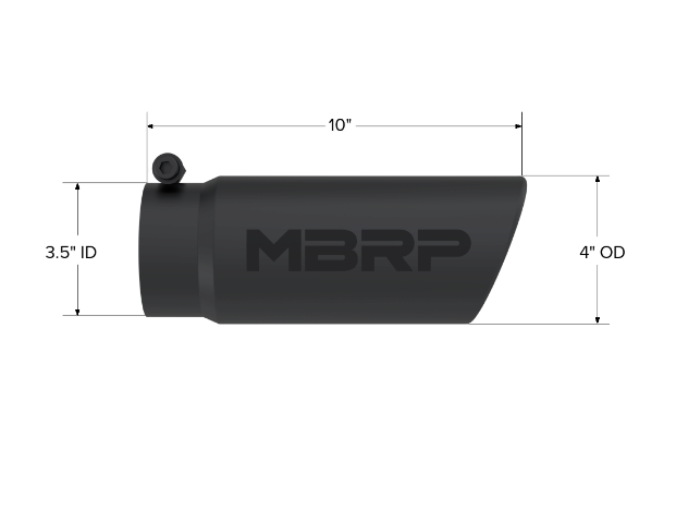 MBRP exhaust tip 4 inch T304 stainless steel black coated carbon fiber tip T5112BLK