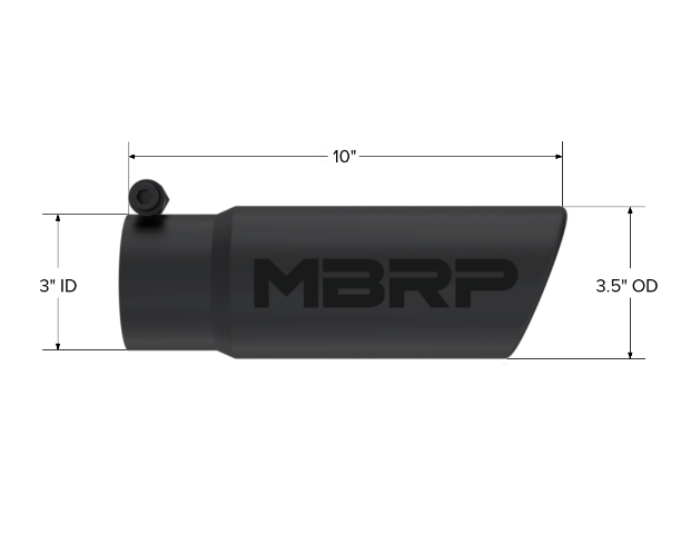 MBRP exhaust tip 3 inch T304 stainless steel black coated carbon fiber tip T5115BLK
