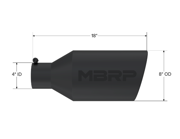 MBRP exhaust tip 4 inch T304 stainless steel black coated carbon fiber tip T5128BLK