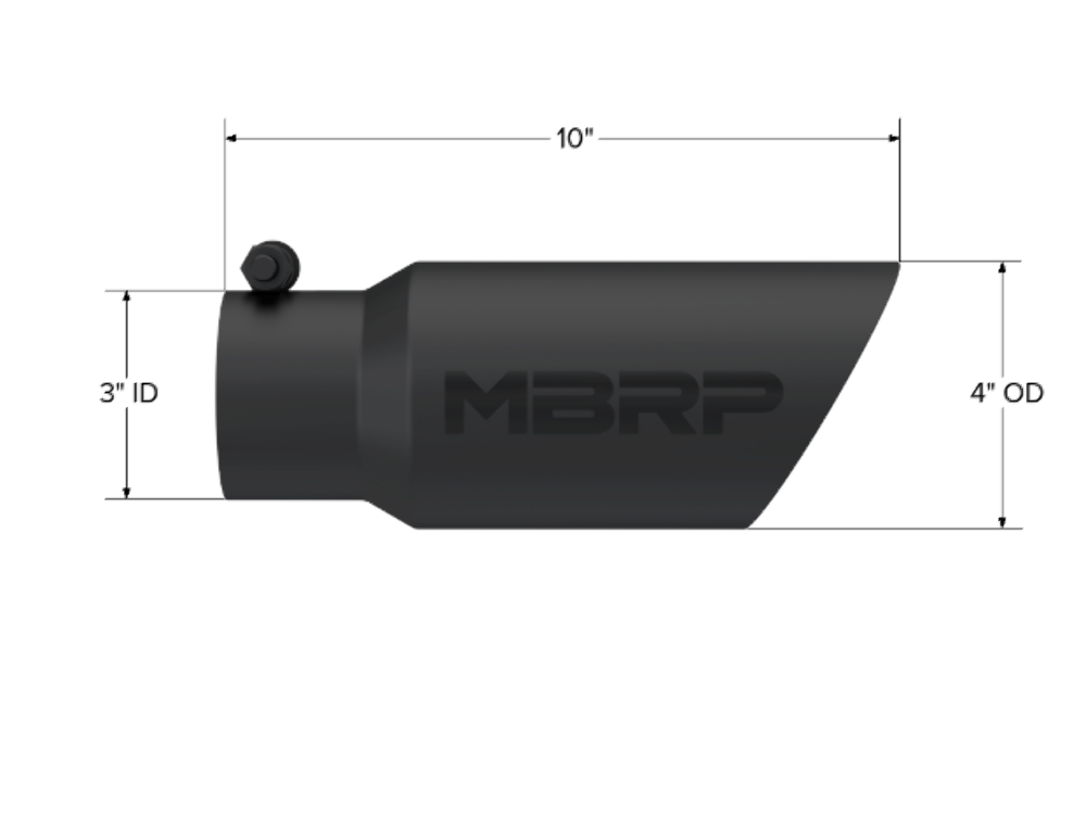 MBRP exhaust tip 4 inch T304 stainless steel black coated carbon fiber tip T5156BLK