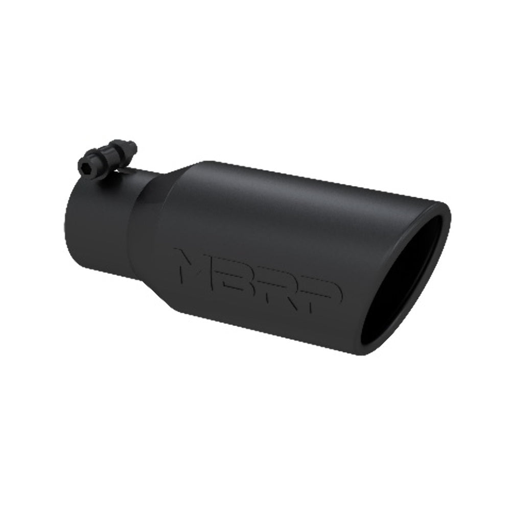 Tip; 4in. O.D. Angled Rolled End 2 3/4in. inlet 10in. length; Black - T5157BLK