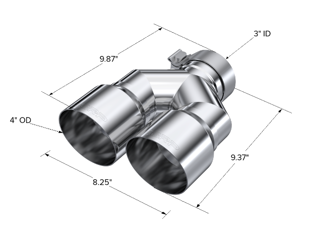 MBRP exhaust tip 4 inch T304 stainless steel black coated carbon fiber tip T5182