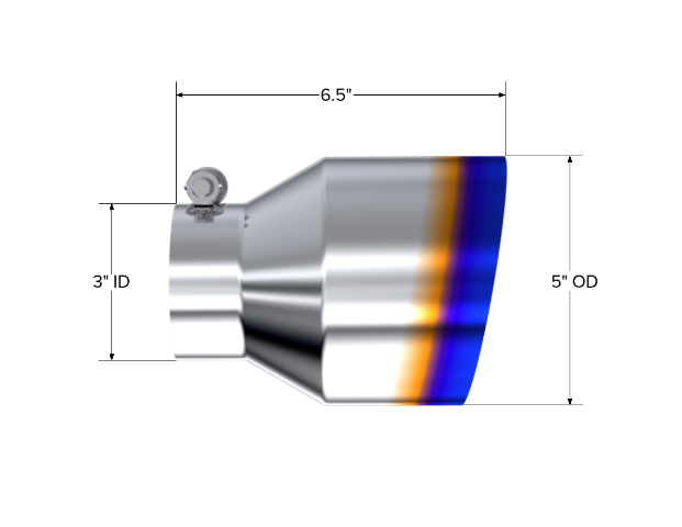 MBRP exhaust tip 5 inch T304 stainless steel black coated carbon fiber tip T5184BE