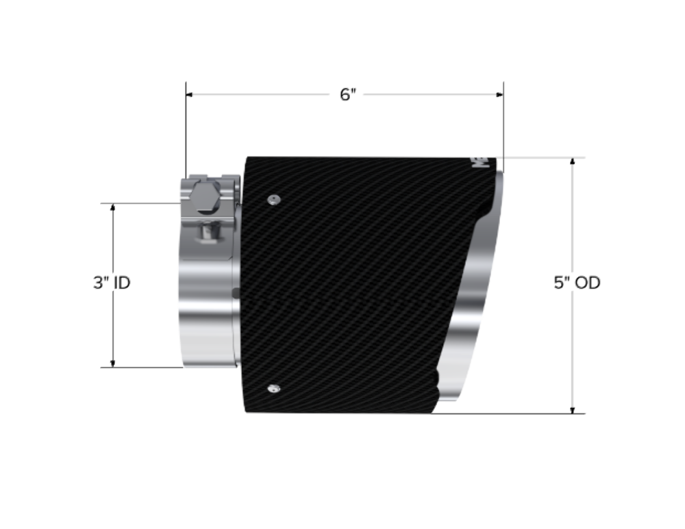 MBRP exhaust tip 5 inch T304 stainless steel black coated carbon fiber tip T5184CF