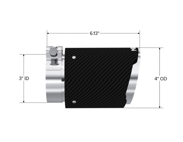 MBRP exhaust tip 4 inch T304 stainless steel black coated carbon fiber tip T5188CF