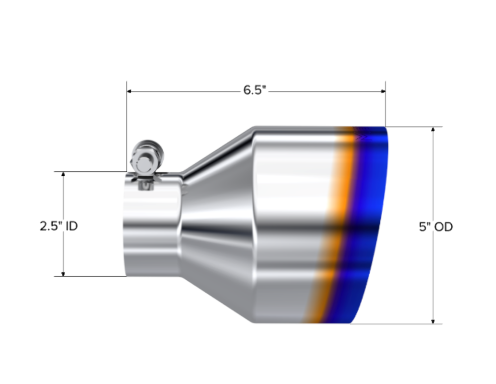 MBRP exhaust tip 5 inch T304 stainless steel black coated carbon fiber tip T5190BE