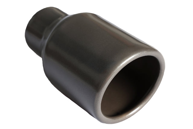 Rolled Edge Slant Cut Stainless Steel Tip Powered Coated Gun Metal Grey-T819GY