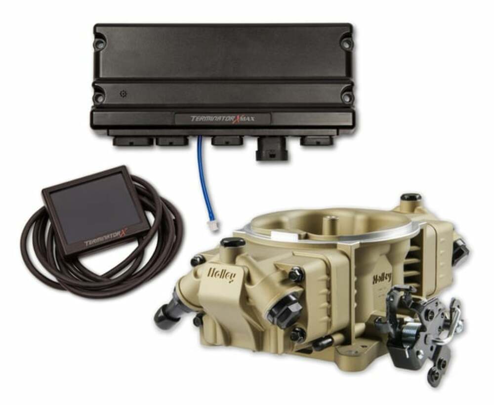 Holley EFI Terminator X Max Stealth 4150 with Transmission Control, Gold - 550-1013 for Ford black