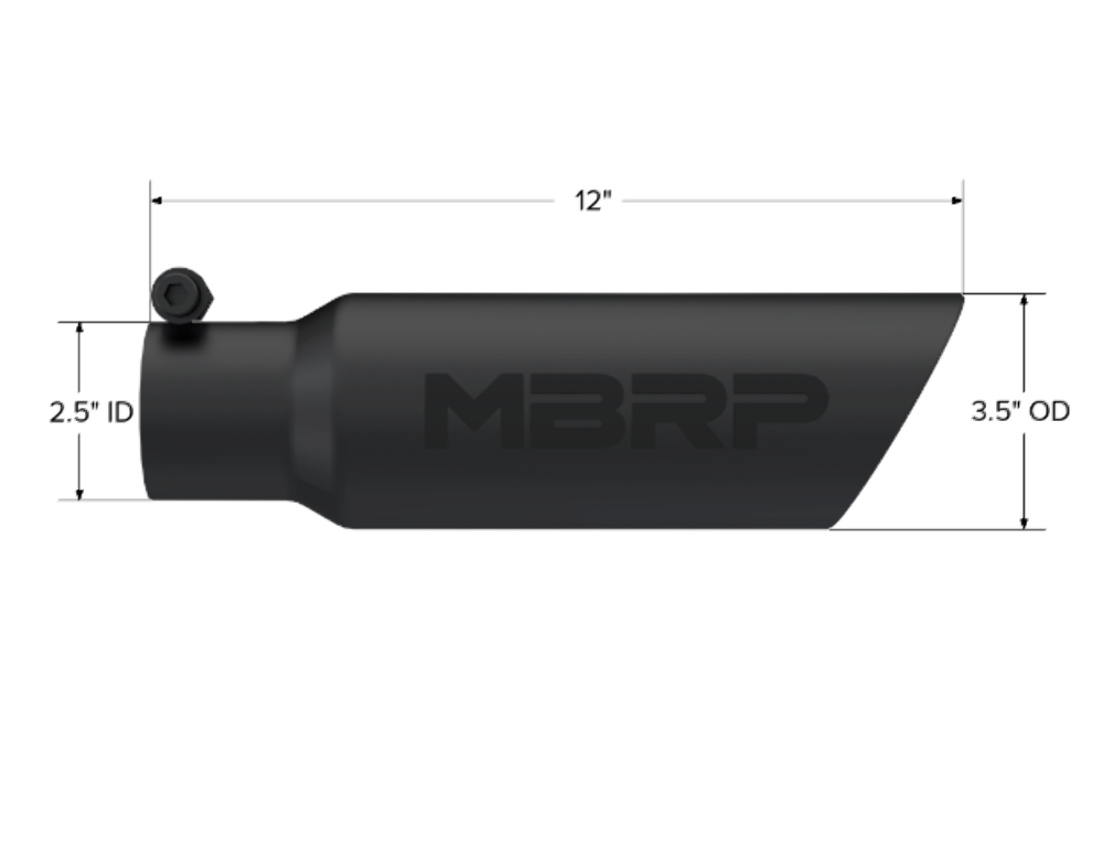 MBRP performance muffler T304 stainless steel black coated carbon fiber tip T5106BLK 3 inch inlet 2 inch outlet