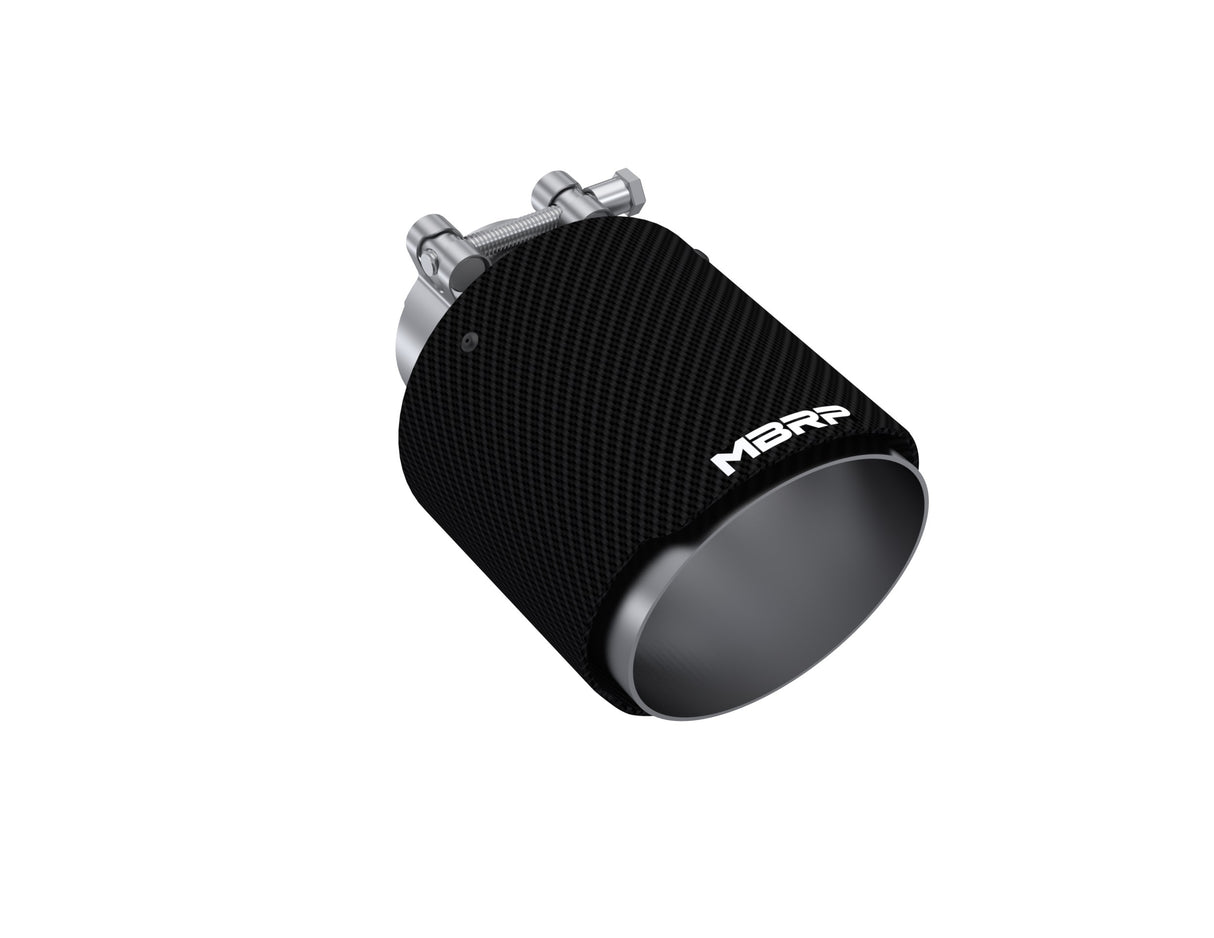 MBRP performance muffler T304 stainless steel black coated carbon fiber tip T5191CF 4.5 inch inlet 2.5 inch outlet