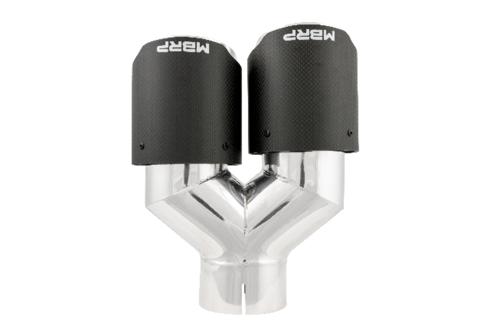 MBRP performance muffler T304 stainless steel black coated carbon fiber tip T5182CF 4 inch inlet 3 inch outlet