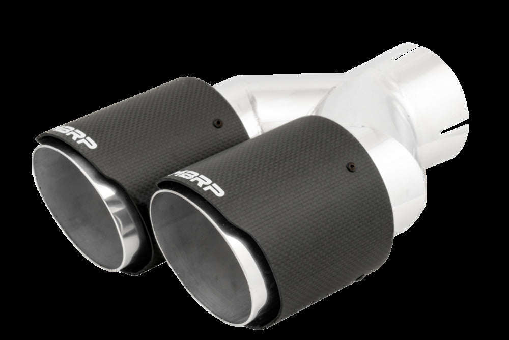 MBRP performance muffler T304 stainless steel black coated carbon fiber tip T5182CF 4 inch inlet 3 inch outlet