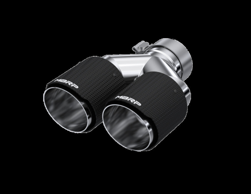 MBRP performance muffler T304 stainless steel black coated carbon fiber tip T5182CF 4 inch inlet 3 inch outlet