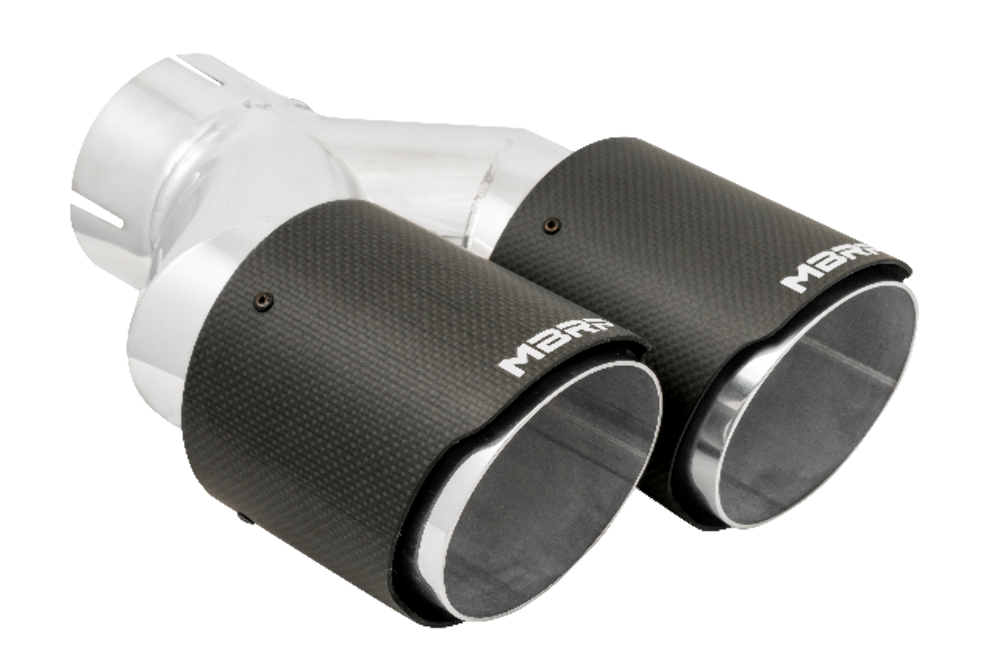 MBRP performance muffler T304 stainless steel black coated carbon fiber tip T5183CF 4 inch inlet 3 inch outlet